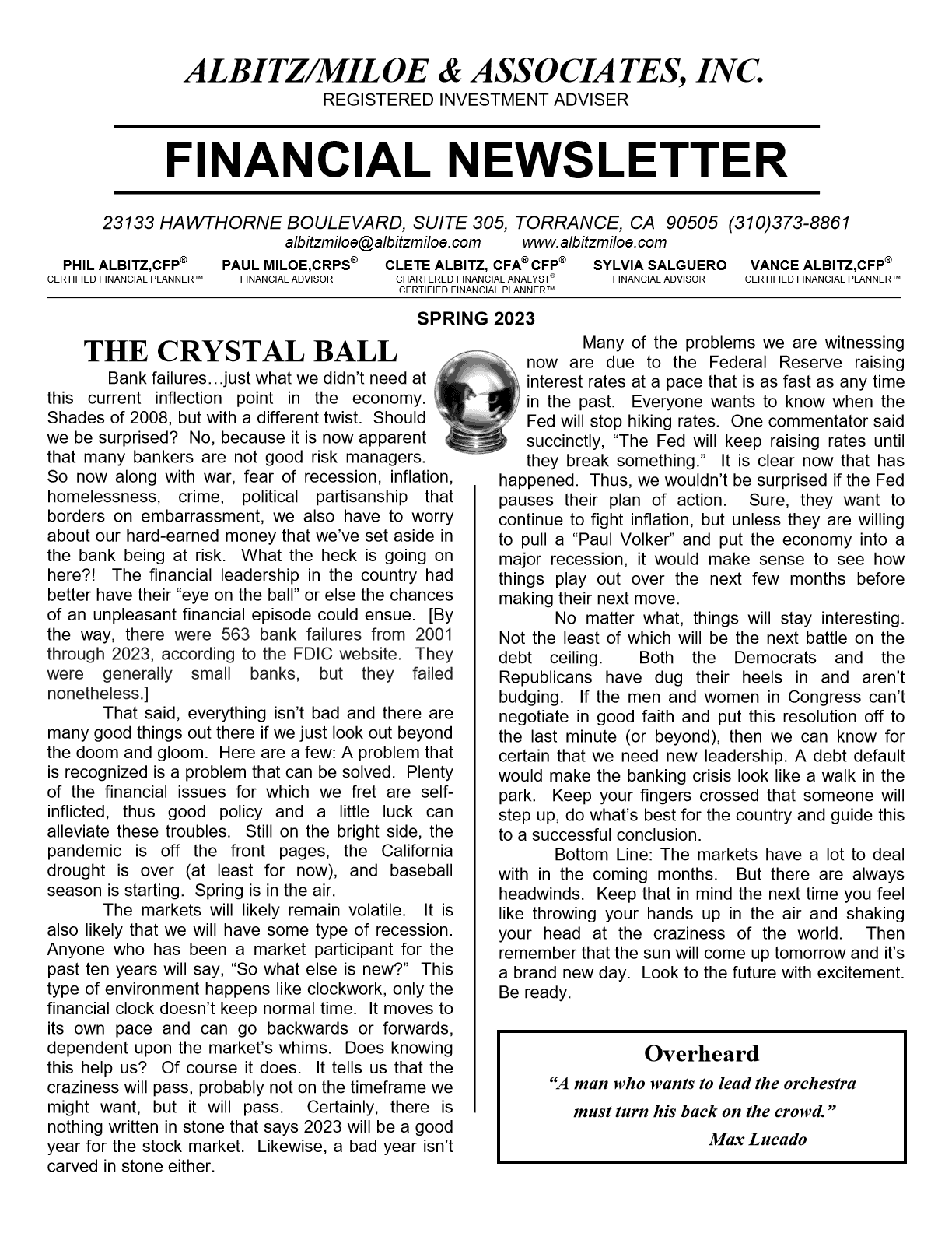 Am Spring 2023 Financial Newsletter 1
